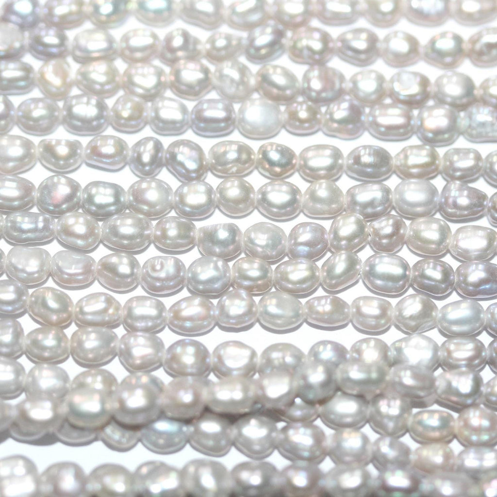 12" St Gray Oval Pearl 3,5-4mm -Strand 36cm.  -Natural Pearls wholesale Prices