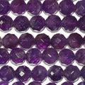 Cuentas redondas facetadas de amatista de 40 cm (16"), 8 mm (tira de 40 cm)