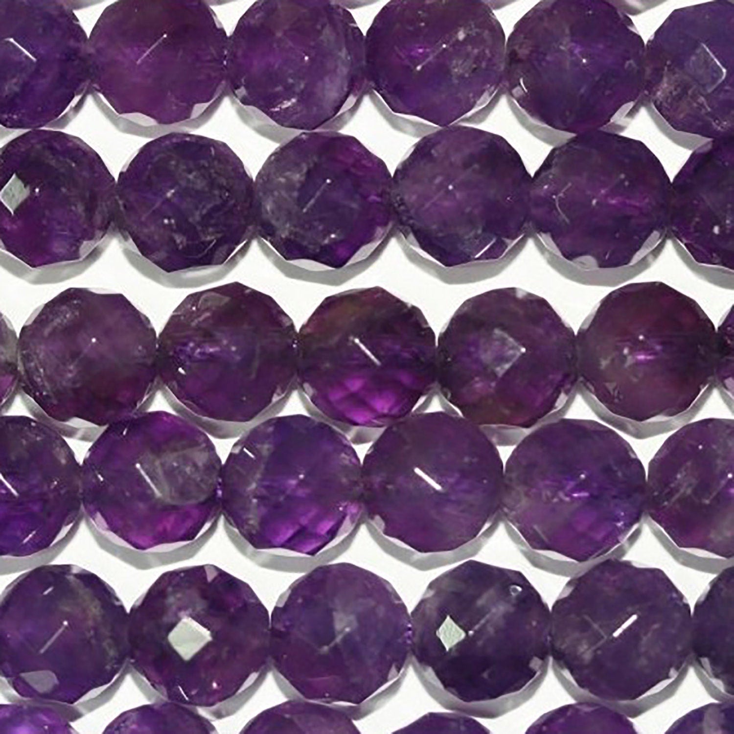 Cuentas redondas facetadas de amatista de 40 cm (16"), 8 mm (tira de 40 cm)