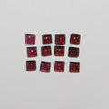 12Pcs Lot Garnet Square Cabochon 5mm.-(12 pcs.).