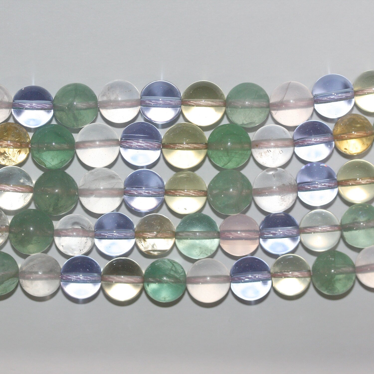 15" St Mix Quartz Perles Rondes Lisses 10mm.-Rig 39cm.