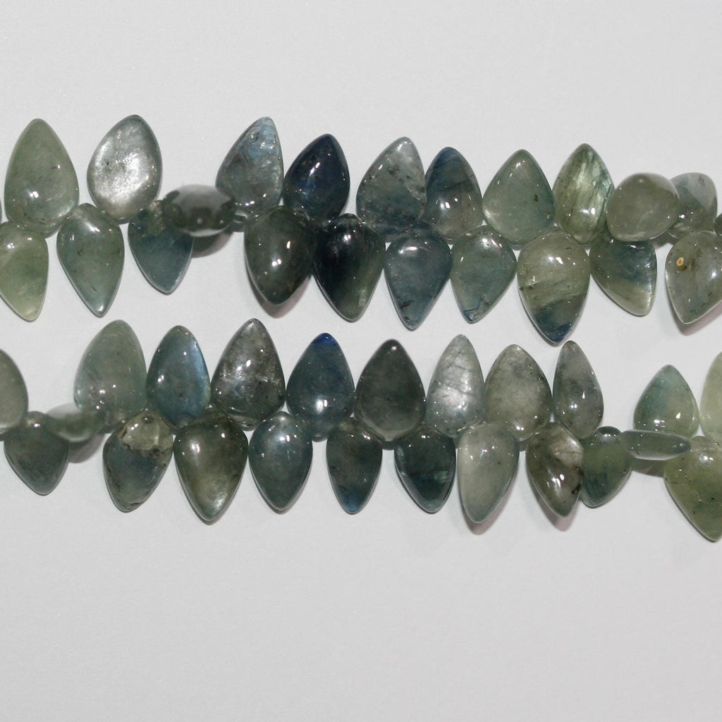 Cuentas de punta de lanza lisas de zafiro múltiple de 8" (11 x 7 mm). Aprox. - Hilo de 19 cm.