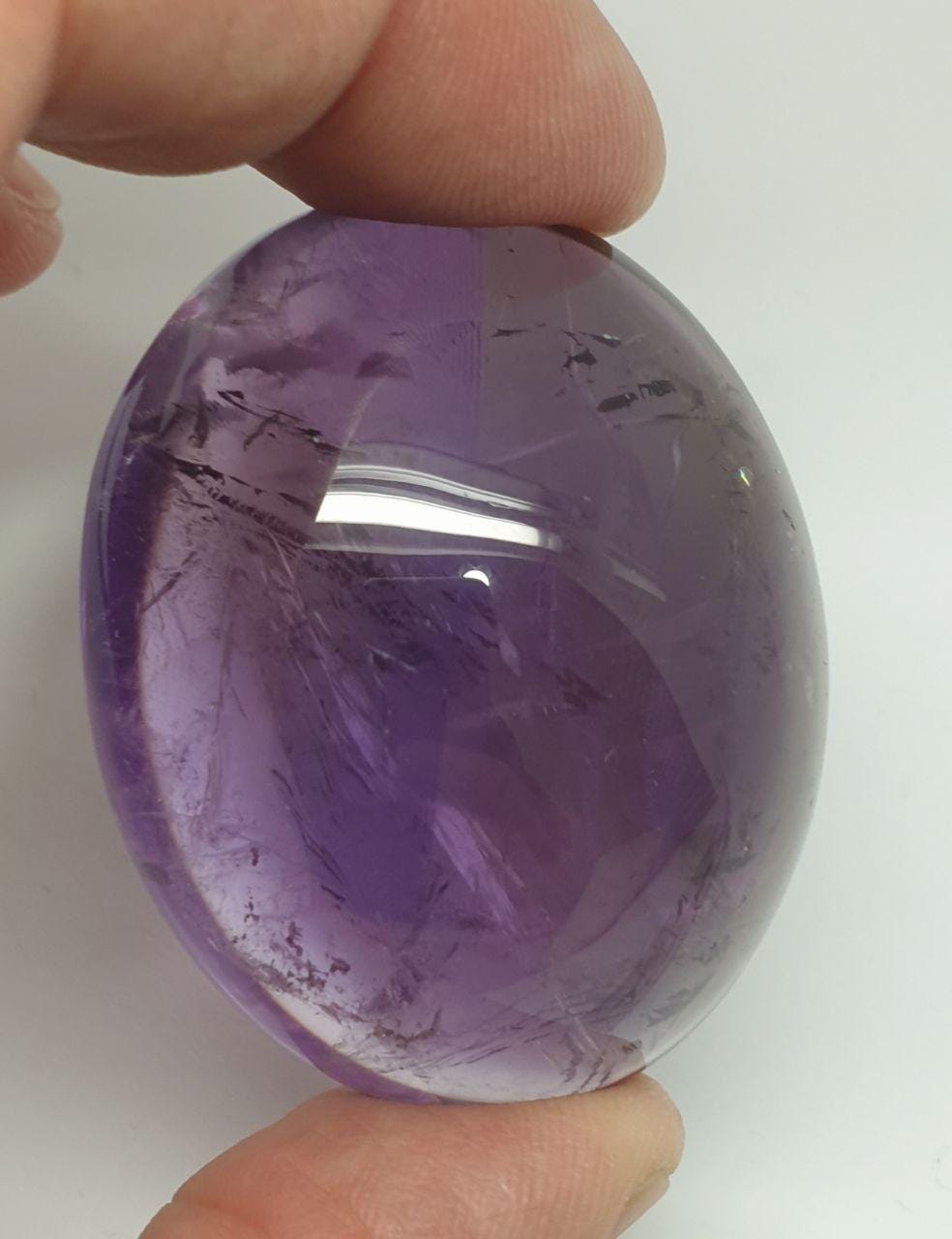 Huge  Amethyst Smooth Oval Cabochon 47.4x38x20.5mm (246.19ct.) Museum Piece