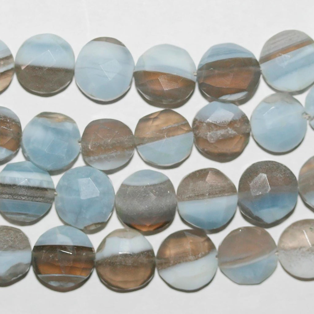 Cuentas de ópalo azul facetado de 8" (8-10 mm) - Aprox. - Hilo de 20 cm