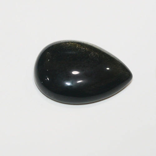 1 Pcs Obsidian Drop Cabochon 24x18mm.Approx.-( 1Pcs)