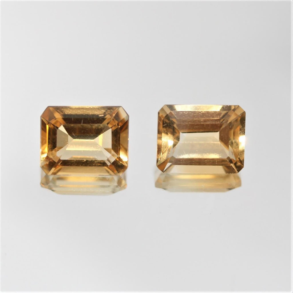 Lote de 2 piezas de Citrino Facetado Rectangular 10x8 mm. (2 uds.)