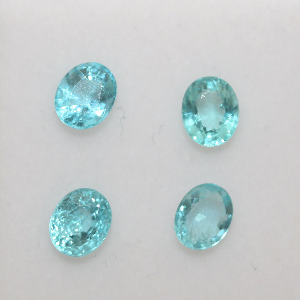 Apatita verde azulada de Paraiba facetada de 5 x 4 mm, lote de 4 piezas, piedra preciosa natural de gran color - Proveedor de joyería, piedra tallada, lote al por mayor