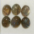 Lote de 6 cabujones ovalados de labradorita de 11 x 9 mm (6 unidades)