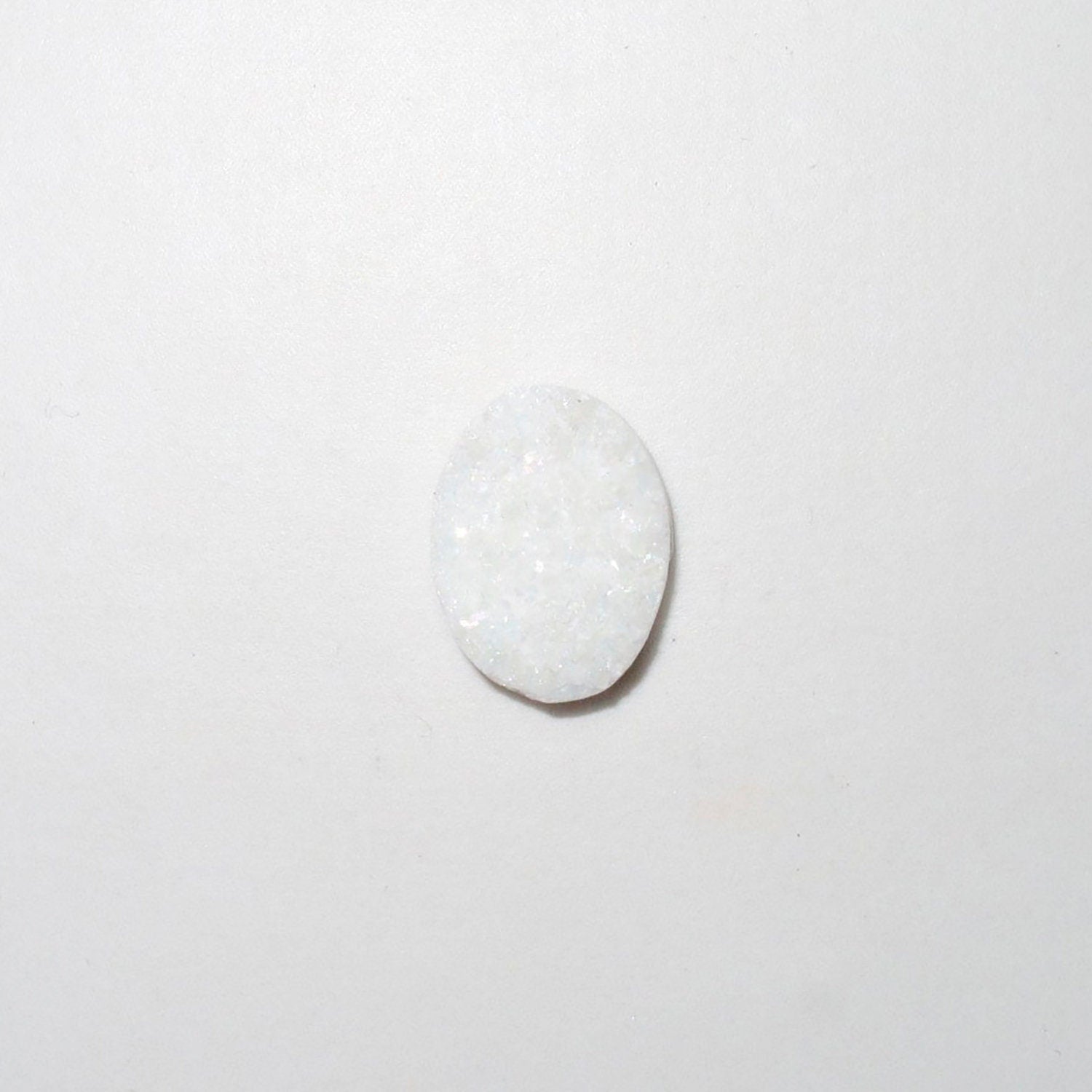 Lote de 6 cabujones ovalados de ágata drusa blanca de 16 x 12 mm. (6 uds.)