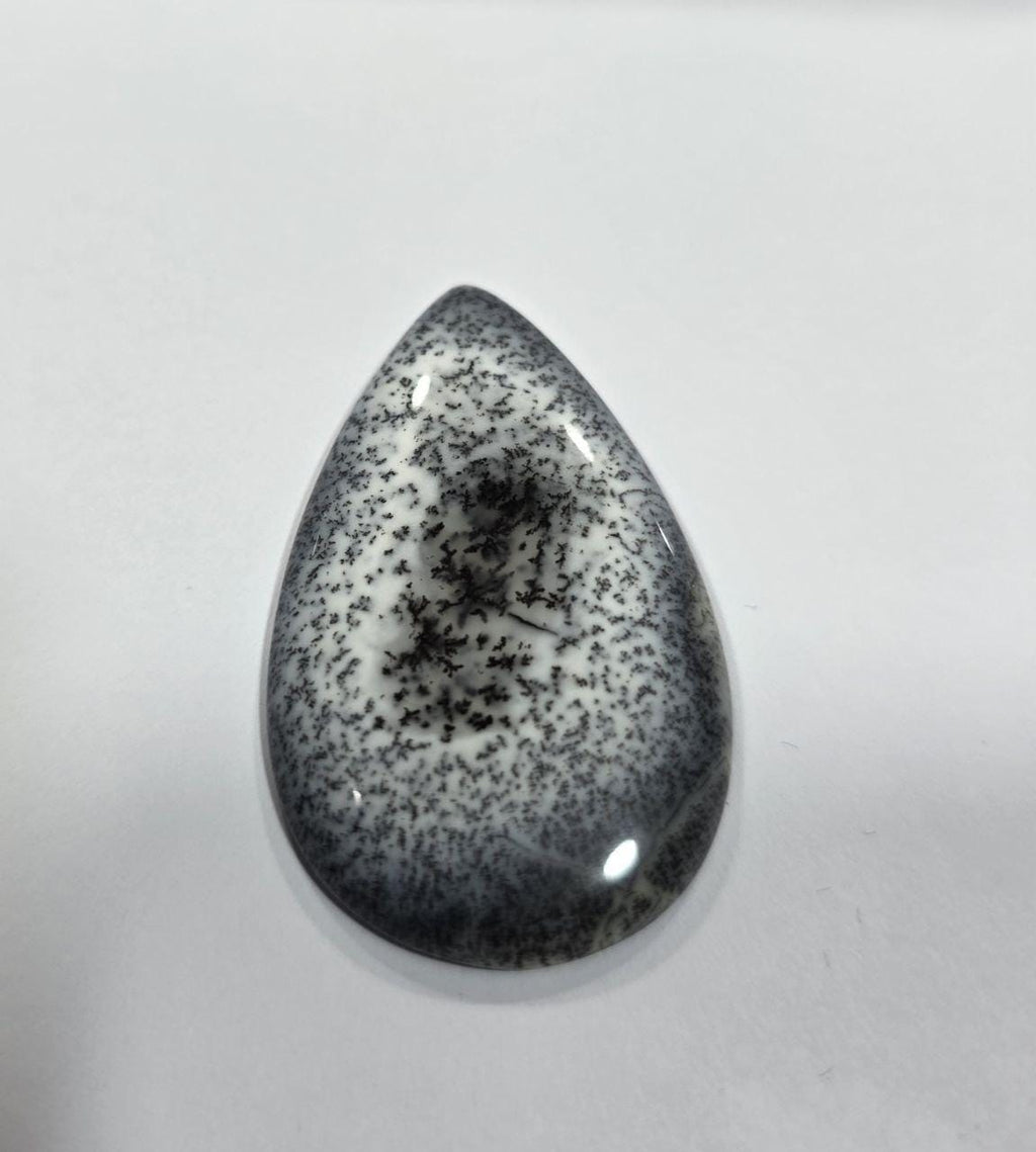 Big Dendritic Agate Smooth Drop Cabochon 43.7x26.5m. (37.8ct.)