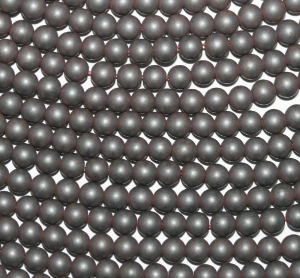Cuentas redondas de hematita de 40 cm con acabado mate, 4 mm, 16" (tira de 40 cm) - Artículo 7422
