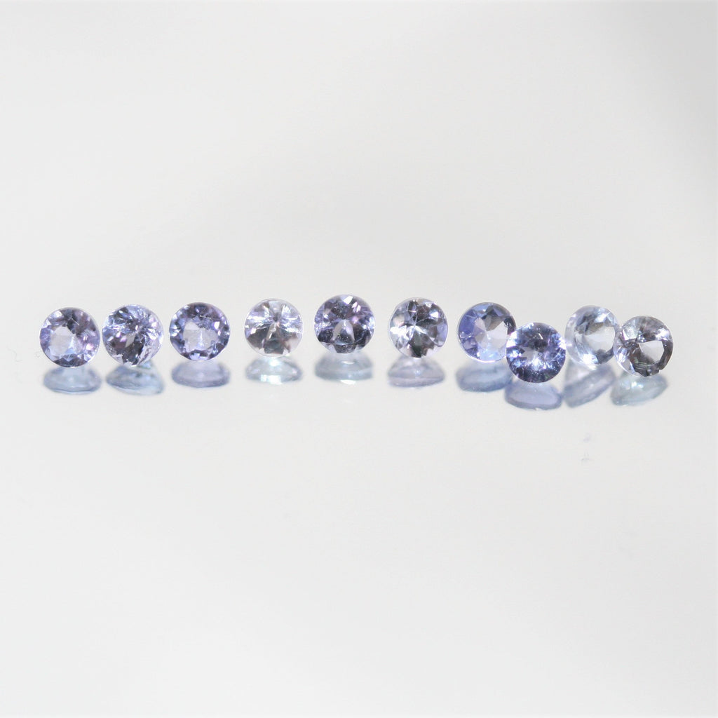 Lote de 10 tanzanitas redondas facetadas de 2,5 mm - Paquetes de piedras preciosas - Piedras sueltas al por mayor - Gemas naturales