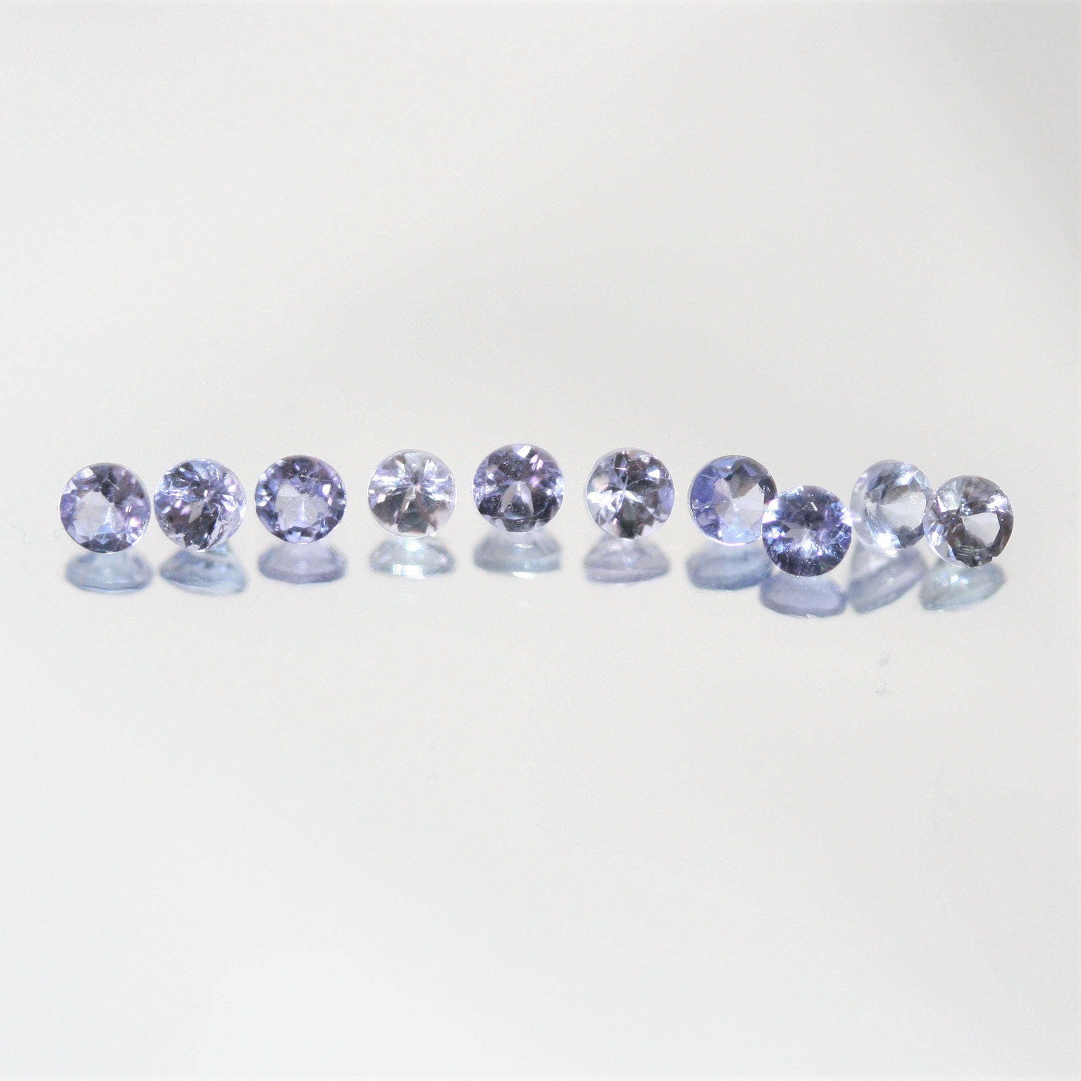 Lote de 10 tanzanitas redondas facetadas de 2,5 mm - Paquetes de piedras preciosas - Piedras sueltas al por mayor - Gemas naturales