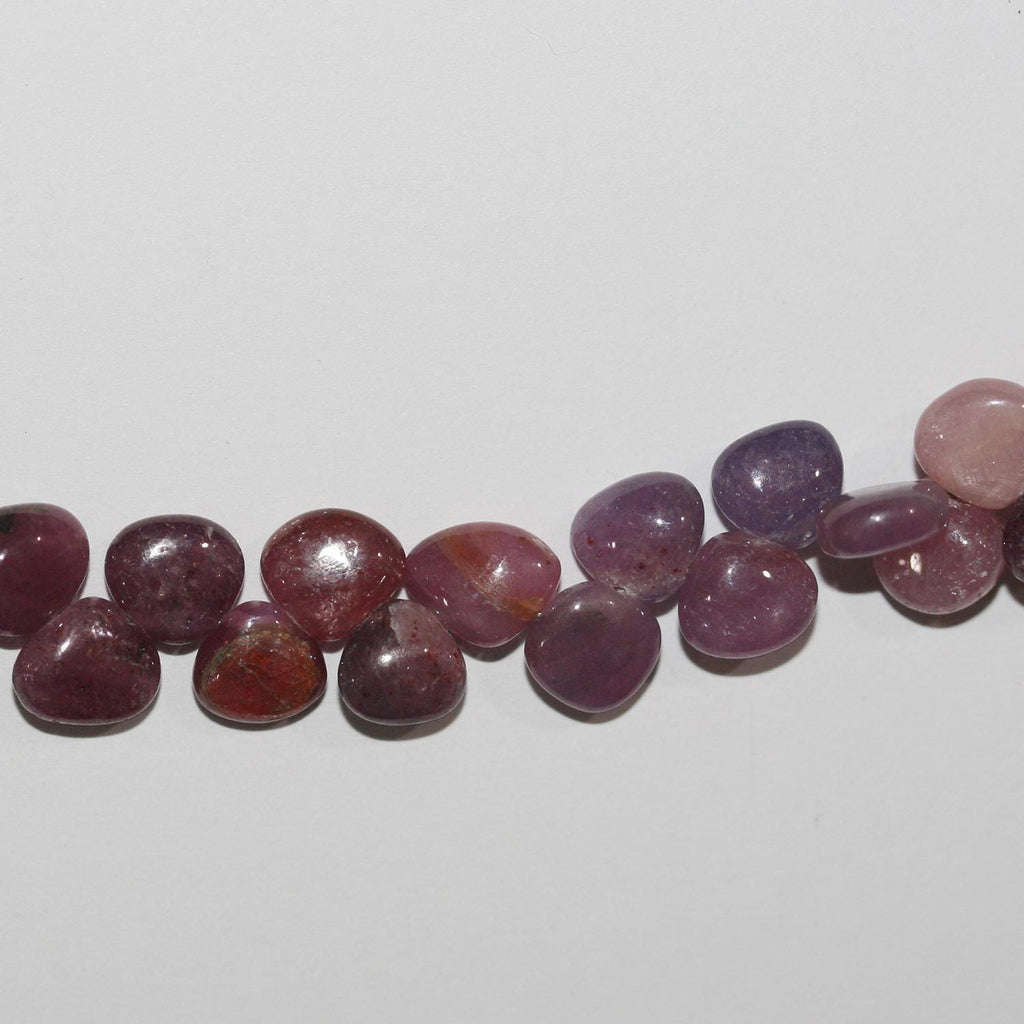 Perles en saphir rose St lisses en forme de goutte, 6-7 mm, 8 pouces, brin de 20 cm.