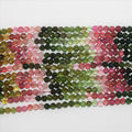 15" St Tourmaline Rondes Facettées 4mm.-Rig 38cm.