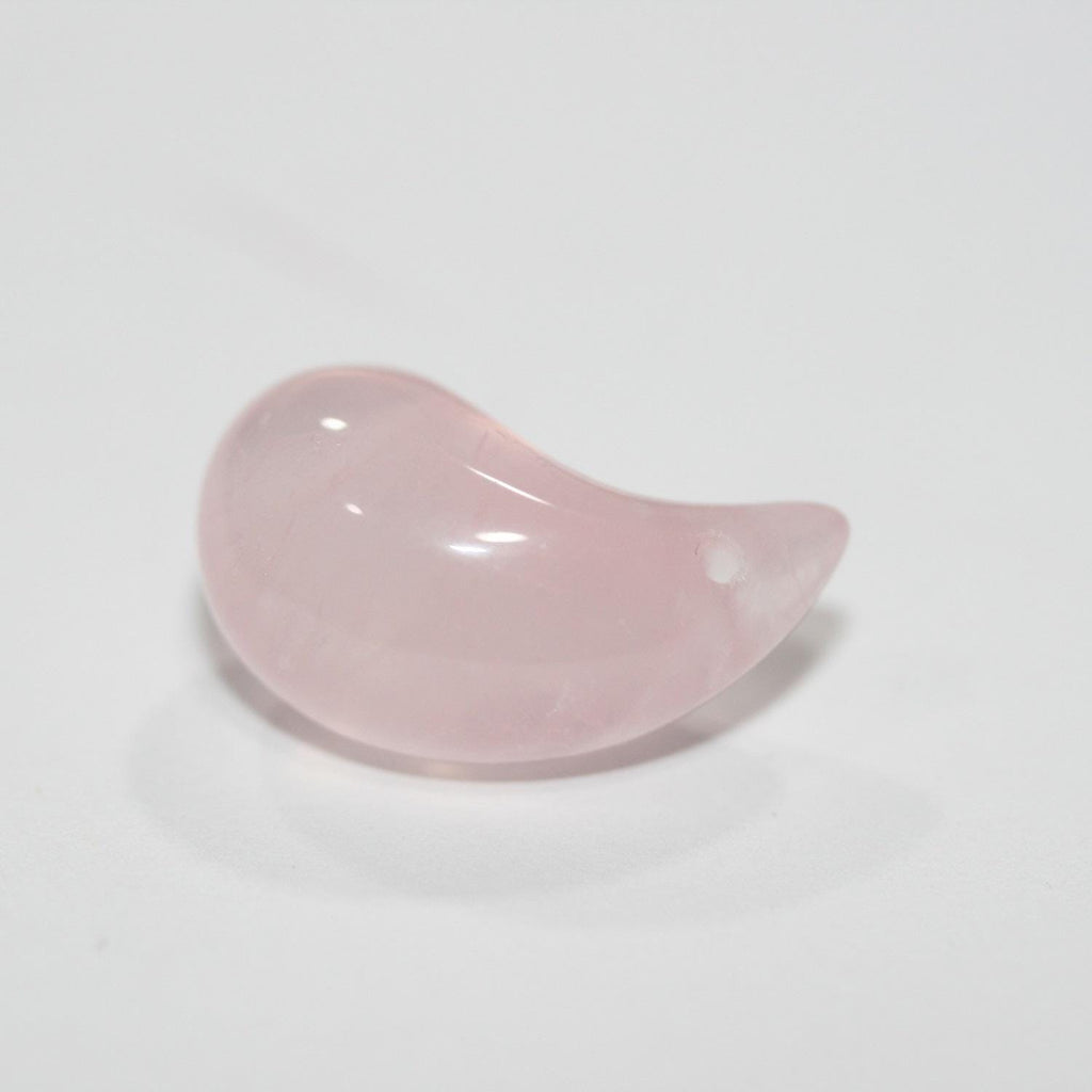 Pendentif en quartz rose lisse (1 paire) 20 x 10 mm - Réf. 14815