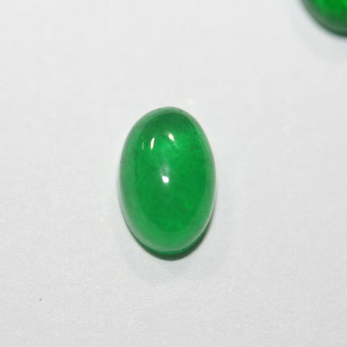 Lot de 10 cabochons ovales lisses en jade vert (10 pièces) 6x4mm.