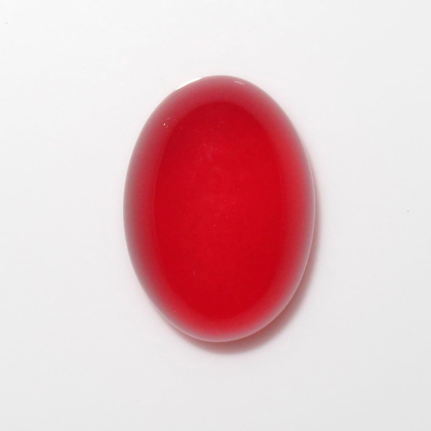 Lote de 4 cabujones ovalados de calcedonia roja de 14 x 10 mm. (4 uds.)
