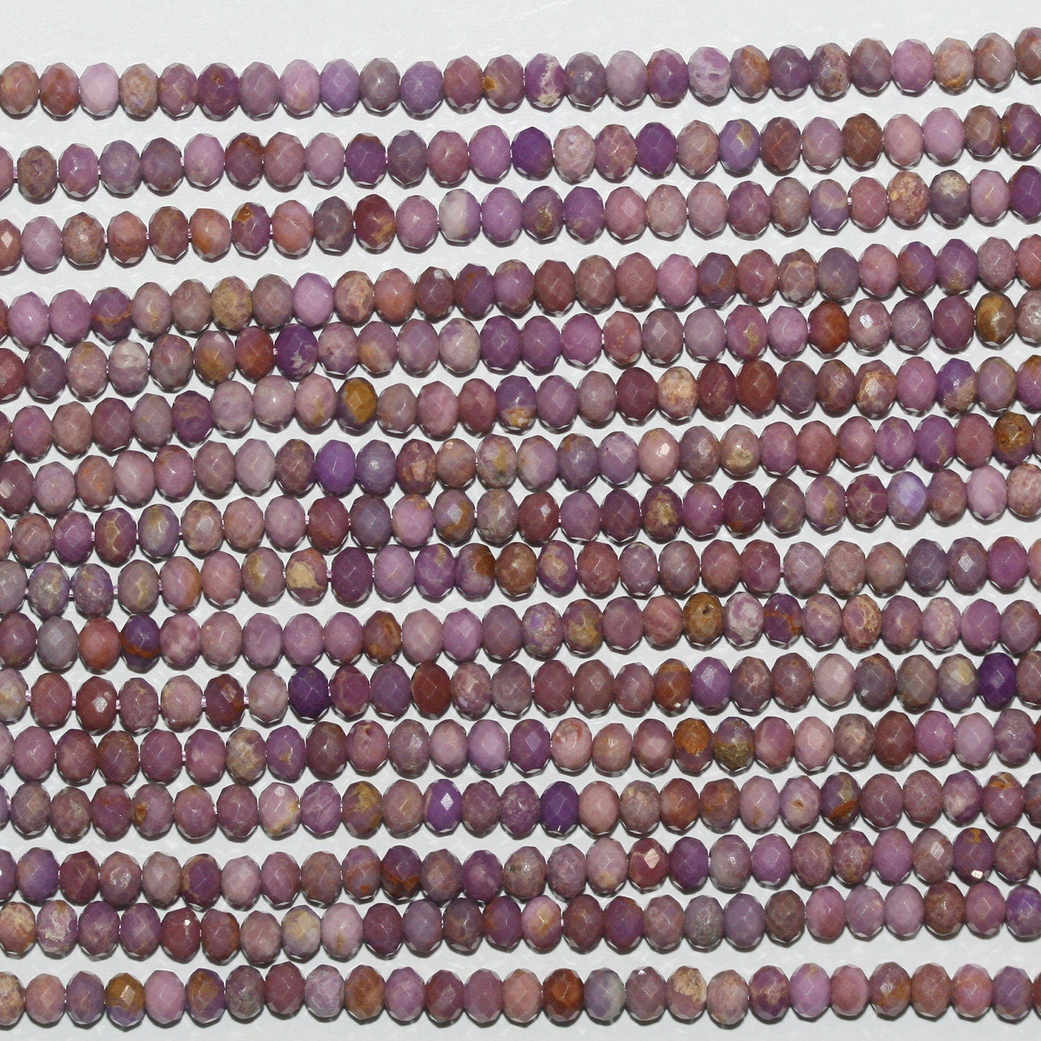 Perles rondelles à facettes en phosphosidérite de 15 pouces (4 x 2 mm) - Fil de 39 cm