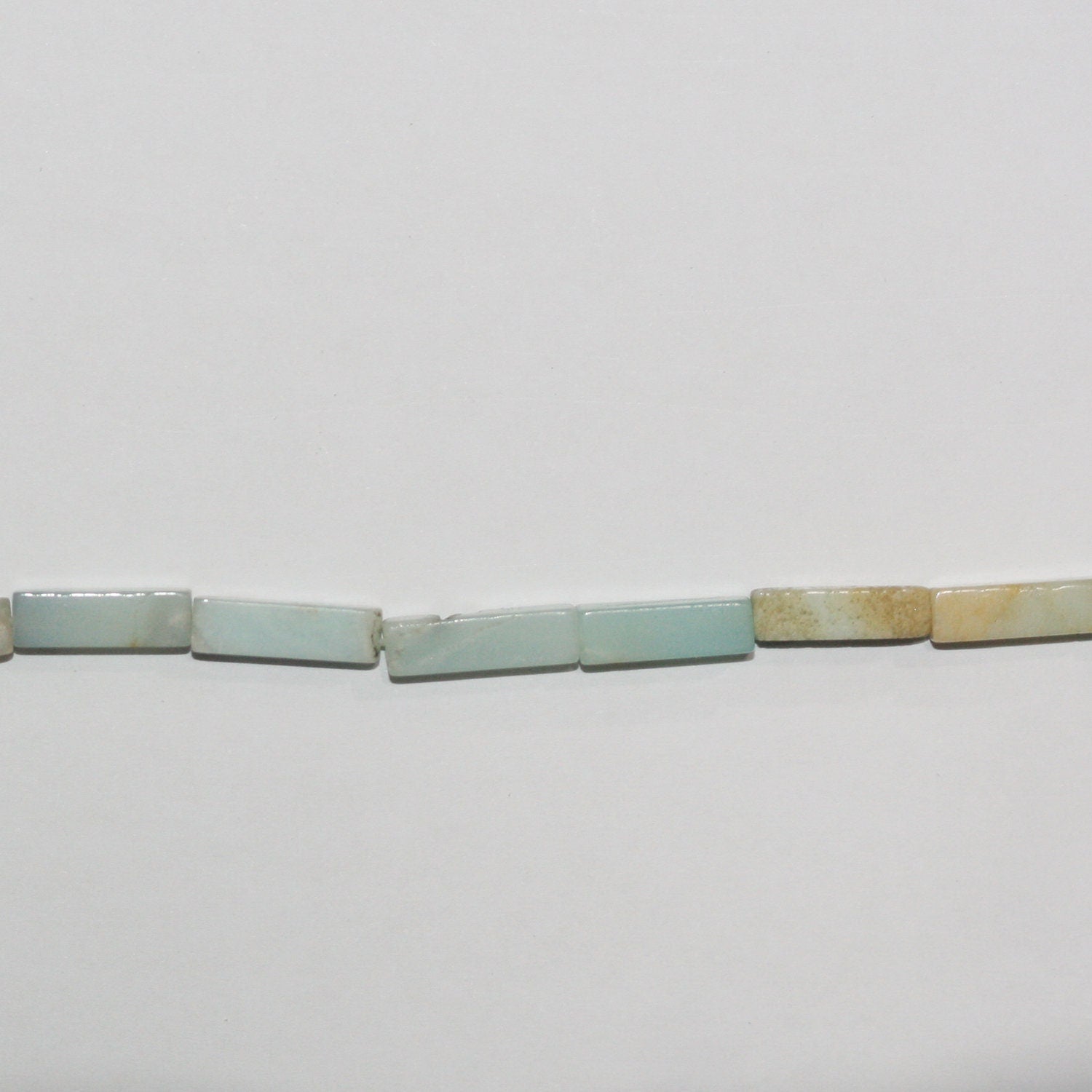 Perles prismatiques lisses en amazonite St 15" 13x4mm.-Rig 39cm.