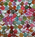Cuentas redondas facetadas de ágata multicolor de 16" (8 mm) - Hilo de 40 cm