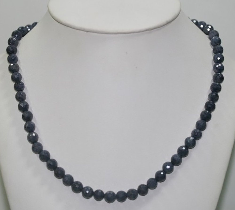 Collar redondo facetado de zafiro de 19" (7 mm) - Largo 48 cm