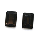 Lot de 2 pièces de quartz fumé facetté rectangulaire 14x10mm.