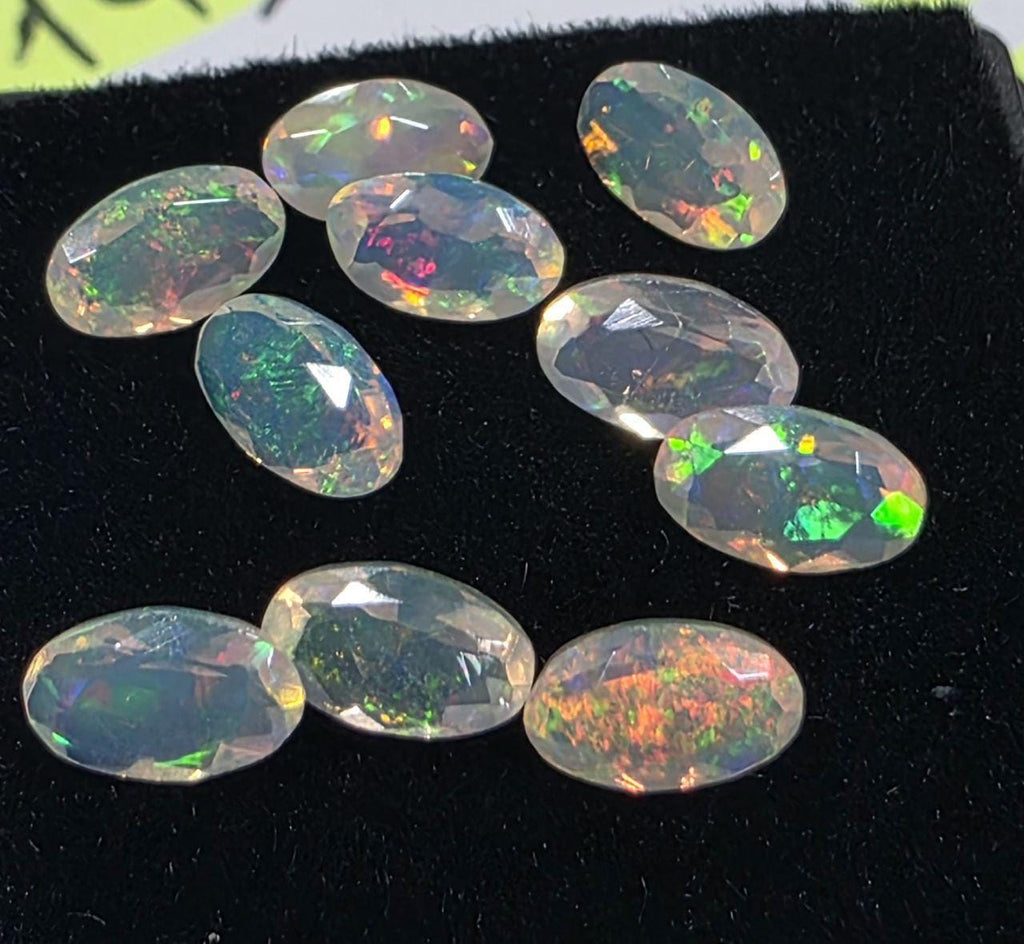 Lote de 10 piedras de ópalo blanco natural AAA de 5 x 3 mm, talla ovalada facetada - Lote al por mayor - Lotes de piedras preciosas - Gema sin tratar