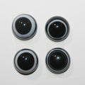 Lote de 4 cabujones de ágata de ojo negro redondos y lisos (4 piezas) 12 mm.