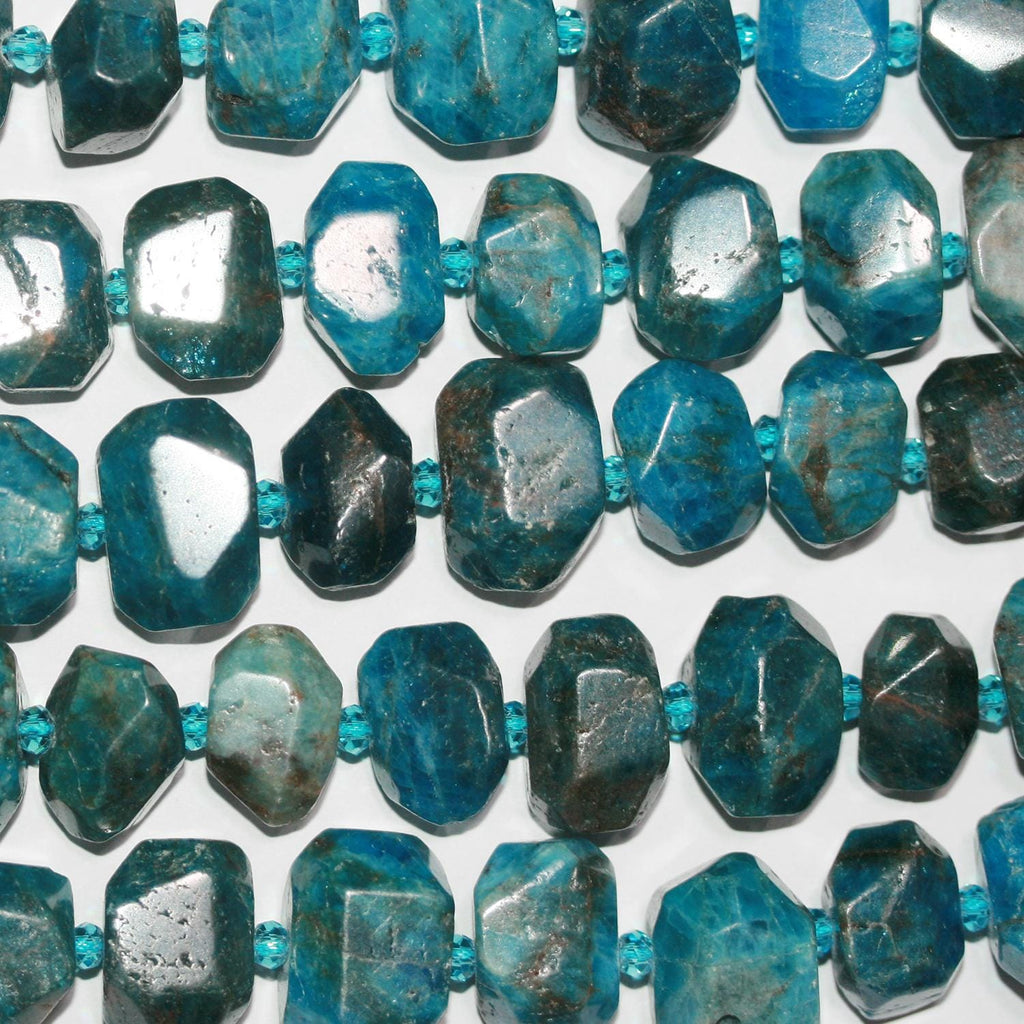 Cuentas facetadas de apatita azul cielo de 16" (16 x 11 mm). Hilo de 40 cm aprox.