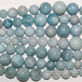 Cuentas redondas graduadas de aguamarina de 17", 6-16 mm (hilo de 42 cm)
