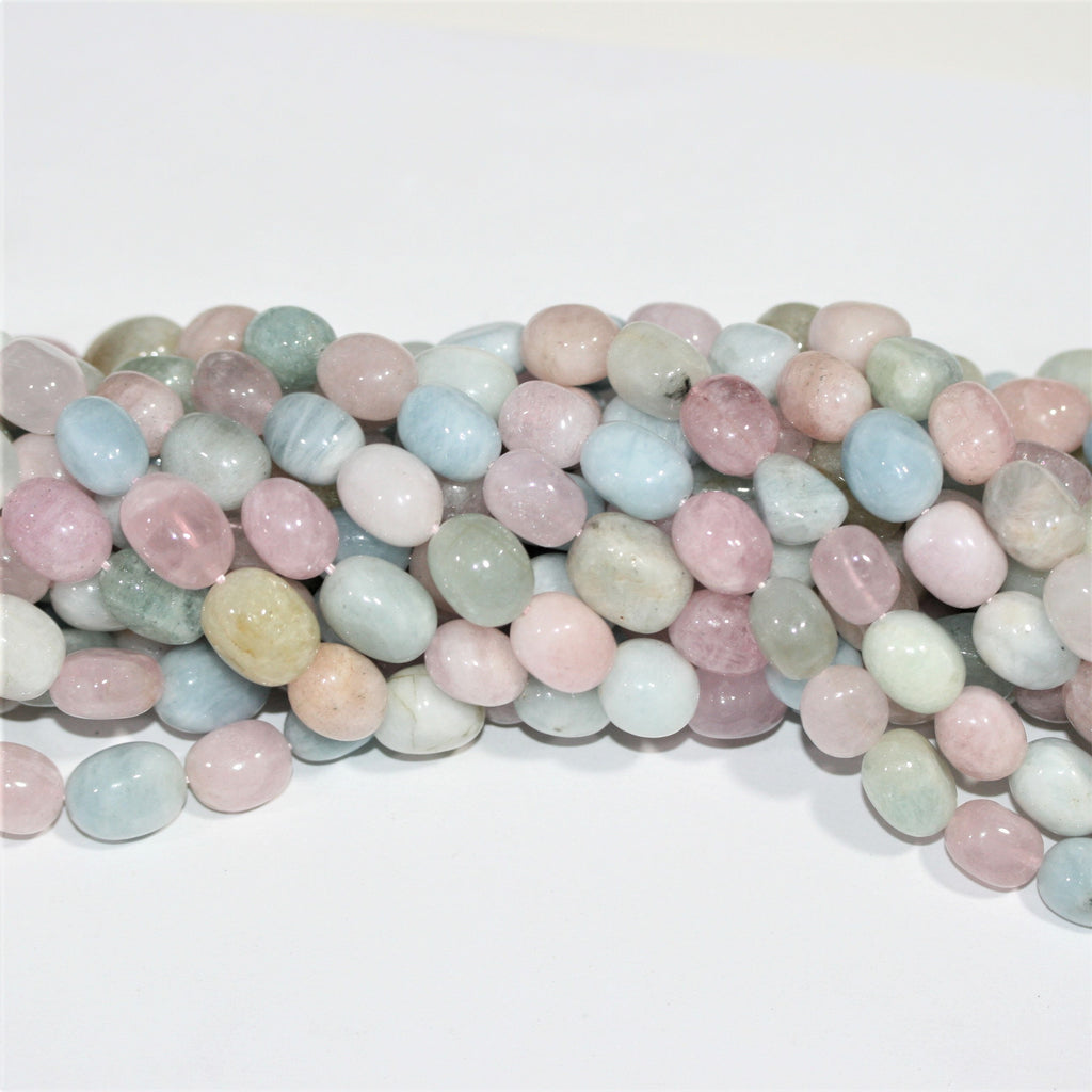 Cuentas Nugget Lisas de Multiberilo St. de 16", 13 x 10 mm. Aprox. - Hilo de 40 cm.