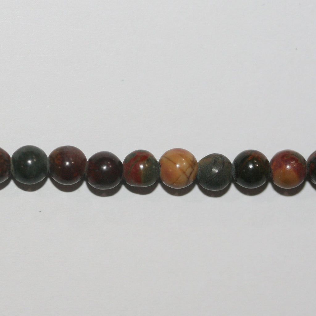 Perles rondes lisses en jaspe Saint-Picasso, 4 mm, 14 pouces (38 cm) - Fil de 38 cm