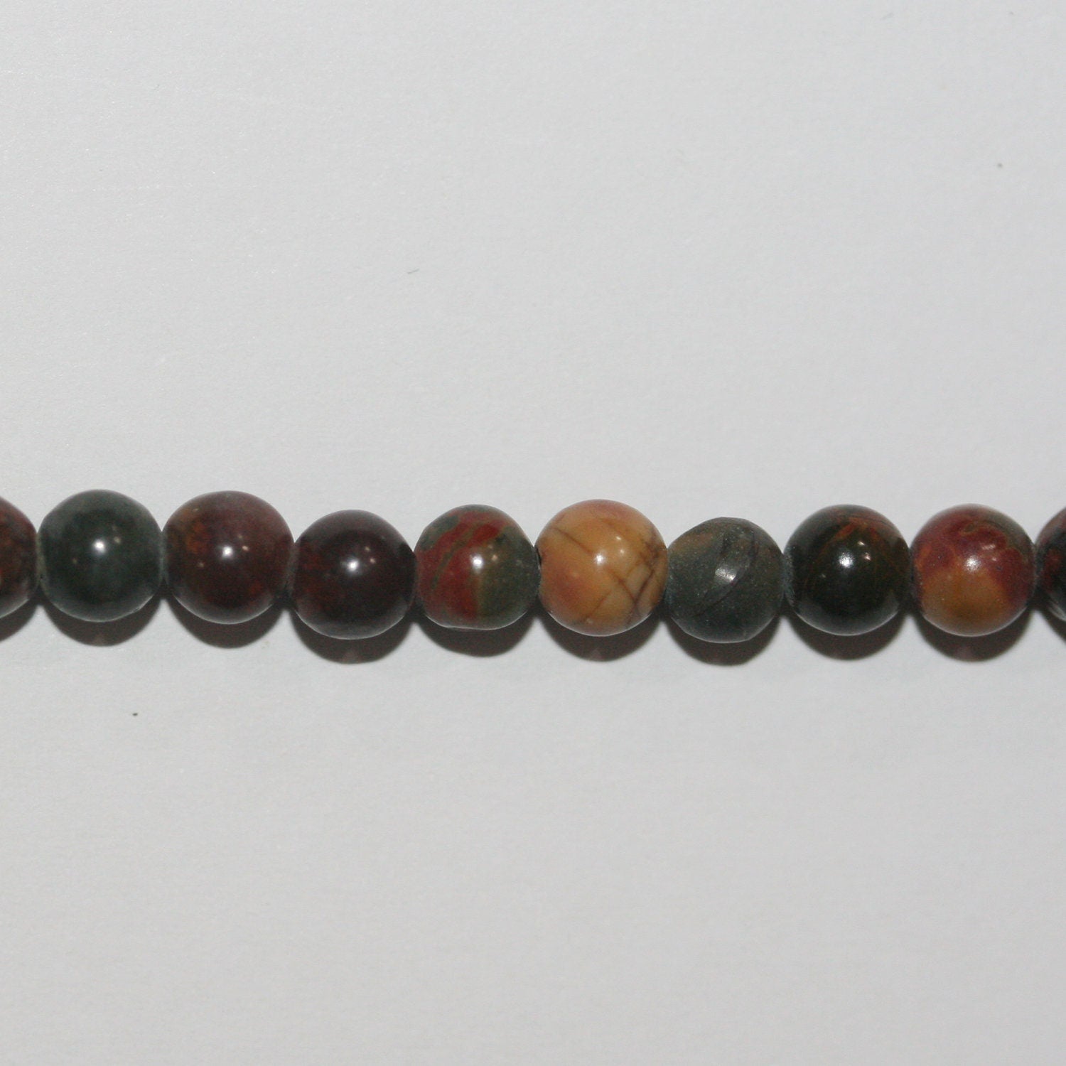 Perles rondes lisses en jaspe Saint-Picasso, 4 mm, 14 pouces (38 cm) - Fil de 38 cm