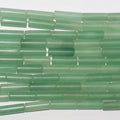 Perles tubulaires lisses en aventurine St, 13 x 4 mm, longueur 39 cm.