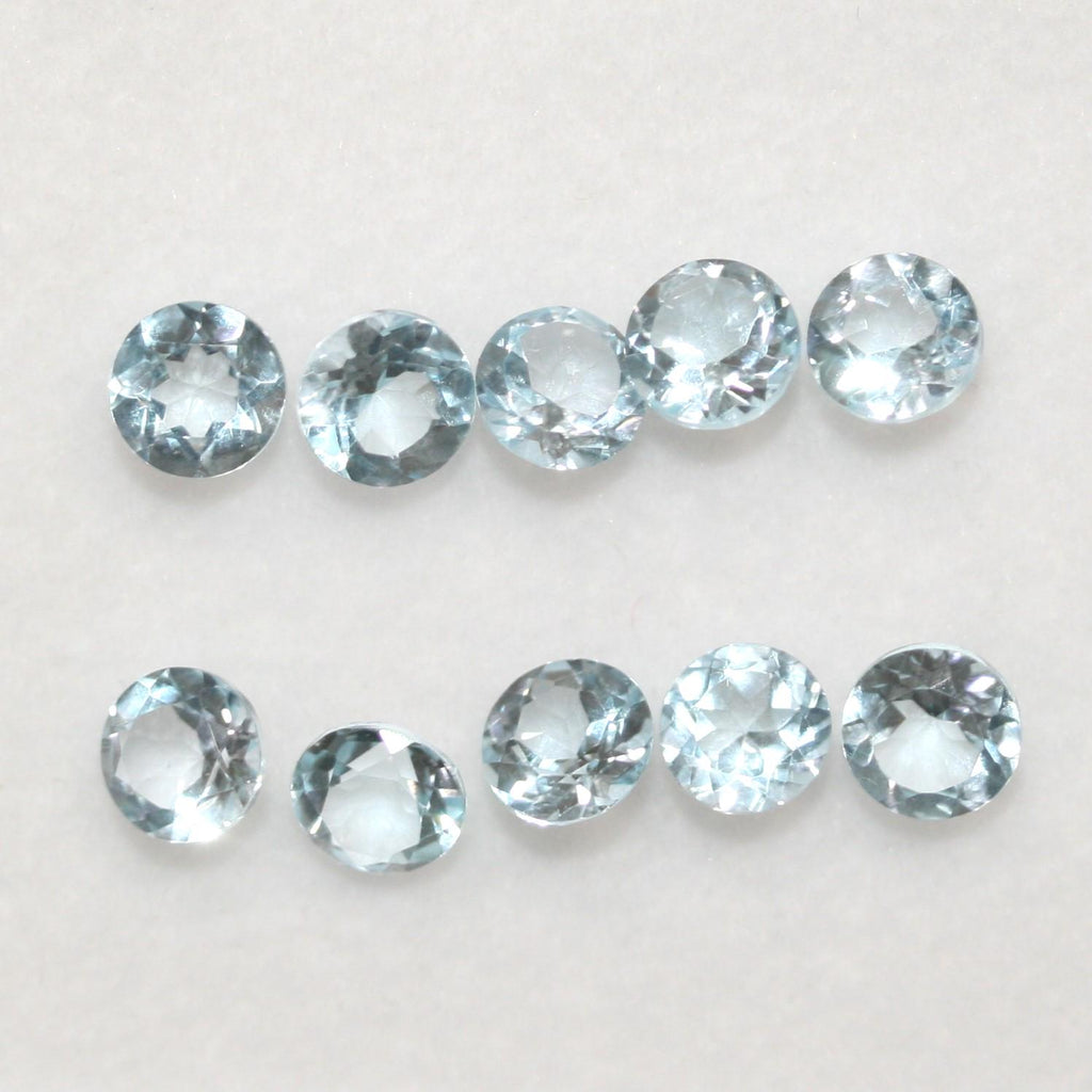 Lote de 8 topacios celestes redondos facetados de 6 mm (8 unidades)