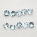 Lote de 8 topacios celestes redondos facetados de 6 mm (8 unidades)