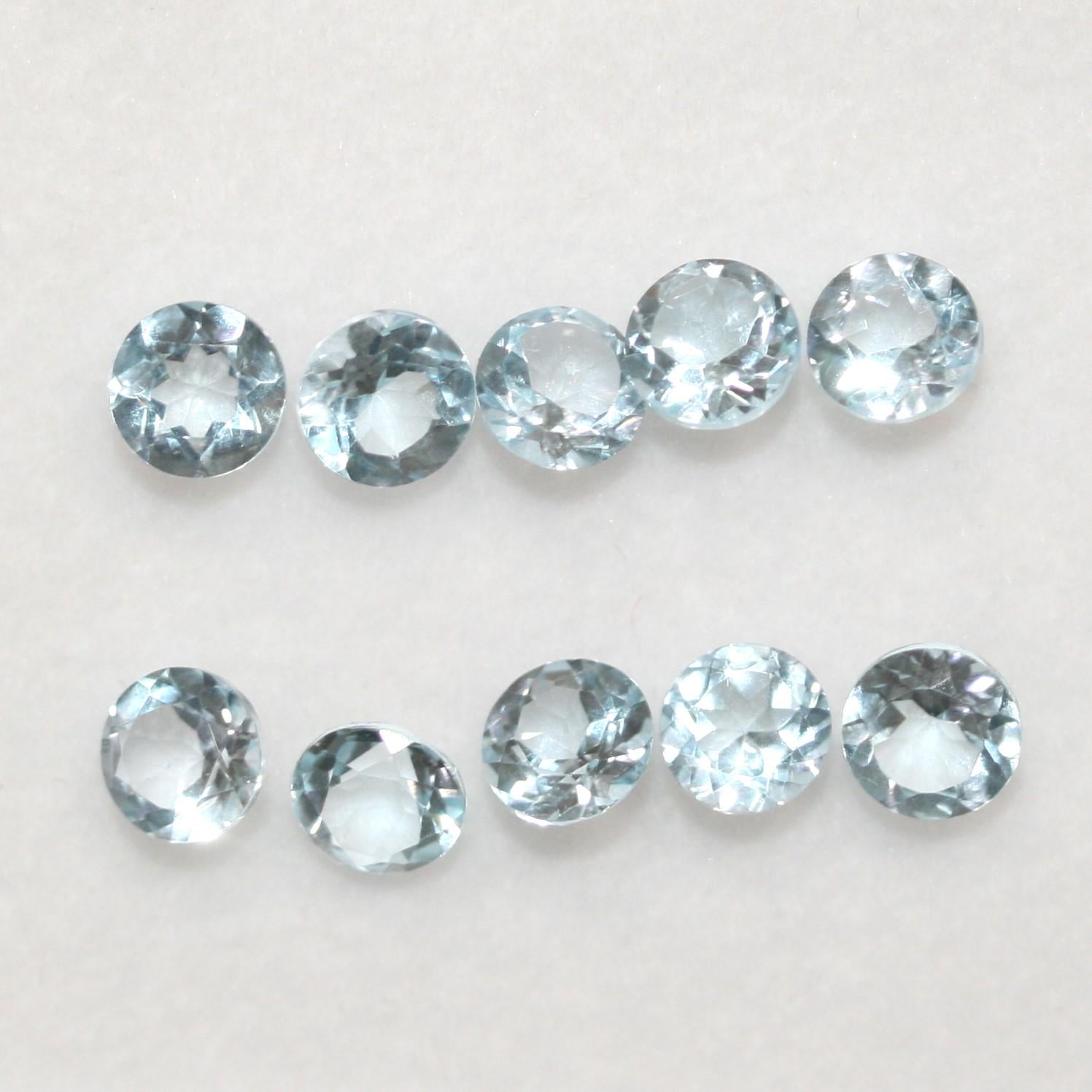 Lote de 8 topacios celestes redondos facetados de 6 mm (8 unidades)