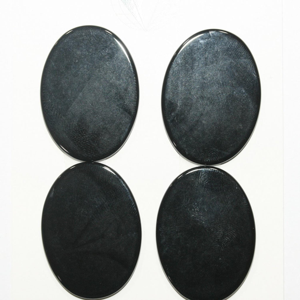 4 pièces de cabochons plats ovales lisses en onyx 30x22x2mm (4 pièces).