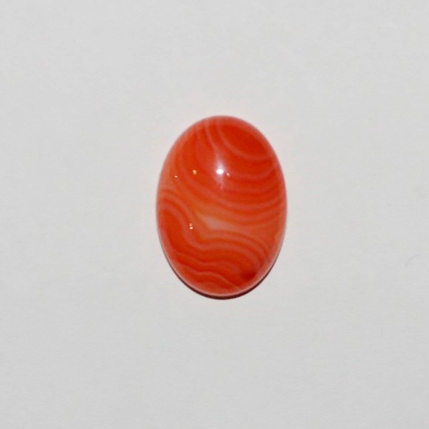 Lote de 4 cabujones ovalados de cornalina rayada de 18 x 13 mm (4 piezas)