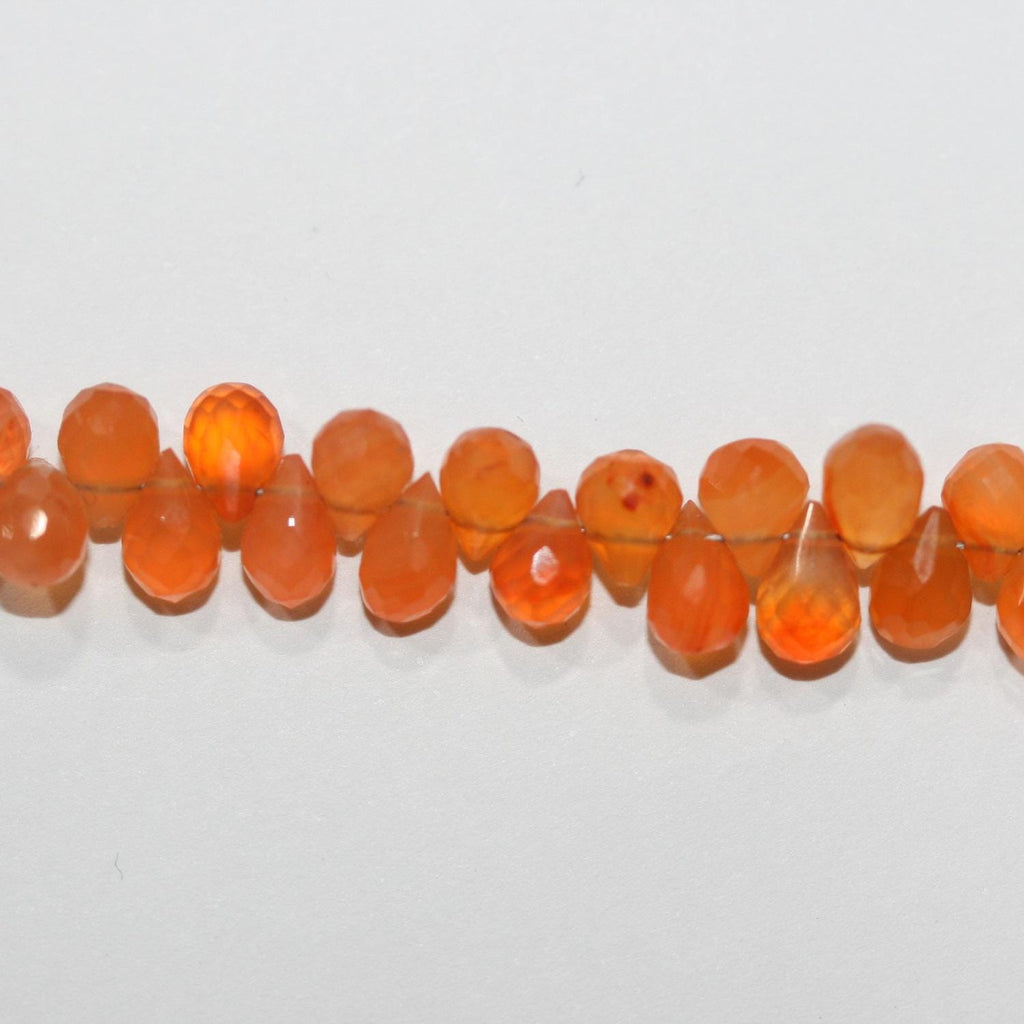 Cuentas de cornalina santa facetadas de 8" (6 x 4 mm). - Aprox. - Hilo de 20 cm