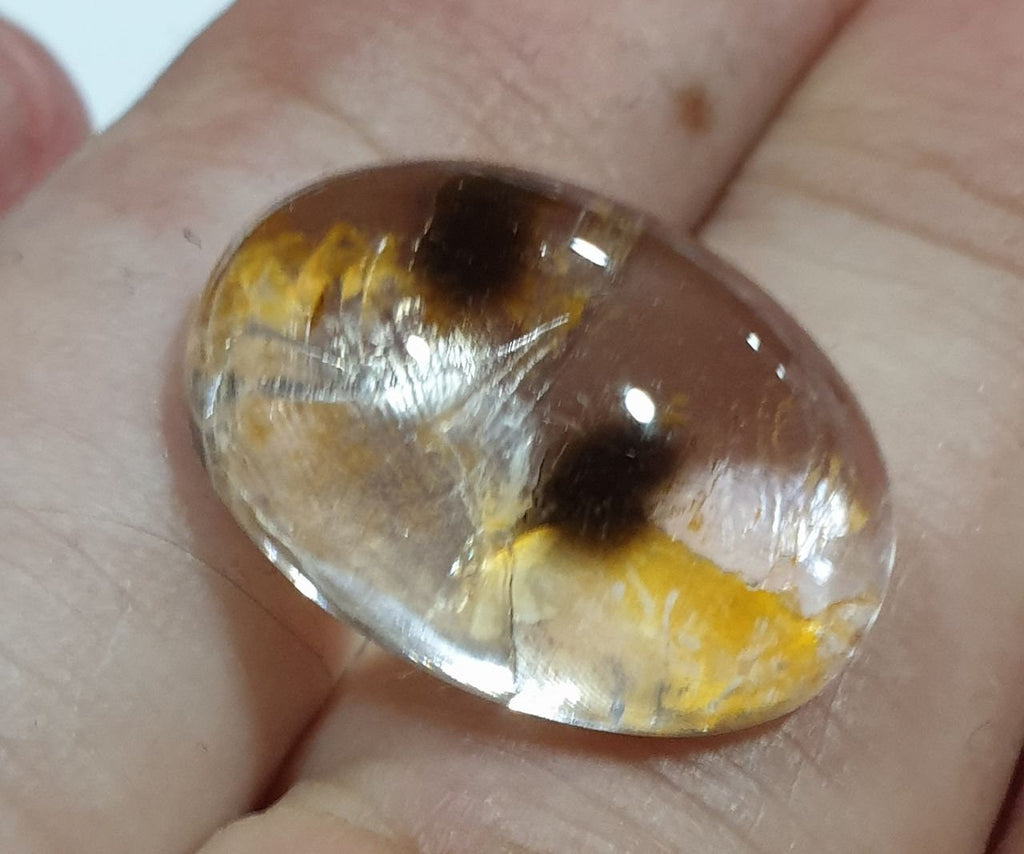 Super Rare Inclusion Quartz Oval  Cabochon Made By Mother Nature 19.5x13.6mm 15.48ct- Inclusion Quartz- Healing Power