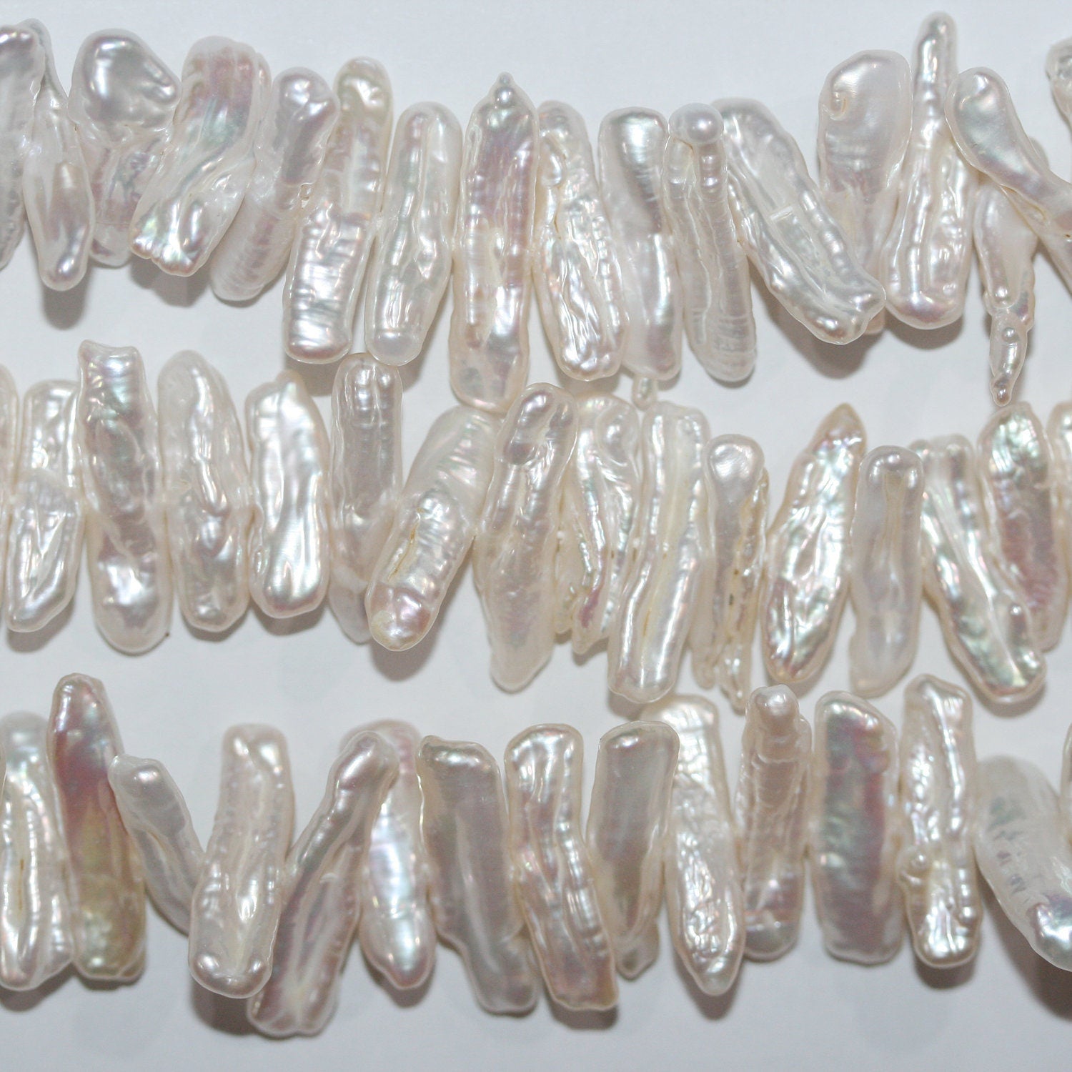 Perles de culture d'eau douce Biwas St 16" (environ 40 cm), 22 x 5 mm, longueur 40 cm. Perles naturelles à prix de gros.