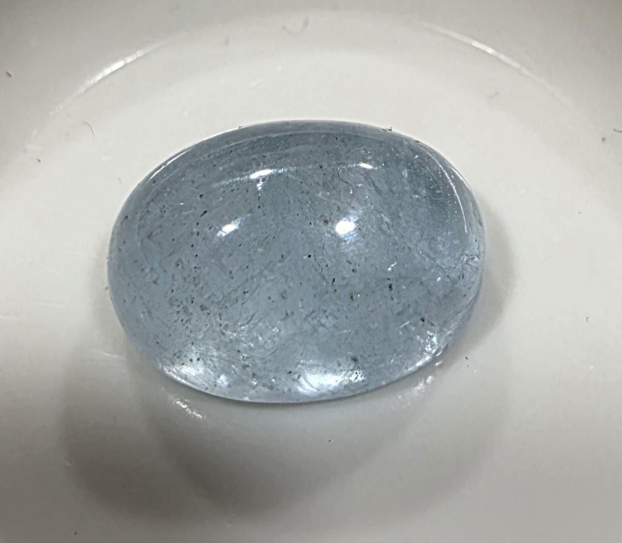 Natural Aquamarine Gemstone Oval Cabochon 14.1x10.6mm. 8.7Cts.