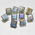 10 Pcs Lot Labradorite Faceted Square 8mm. (10 Pcs.)