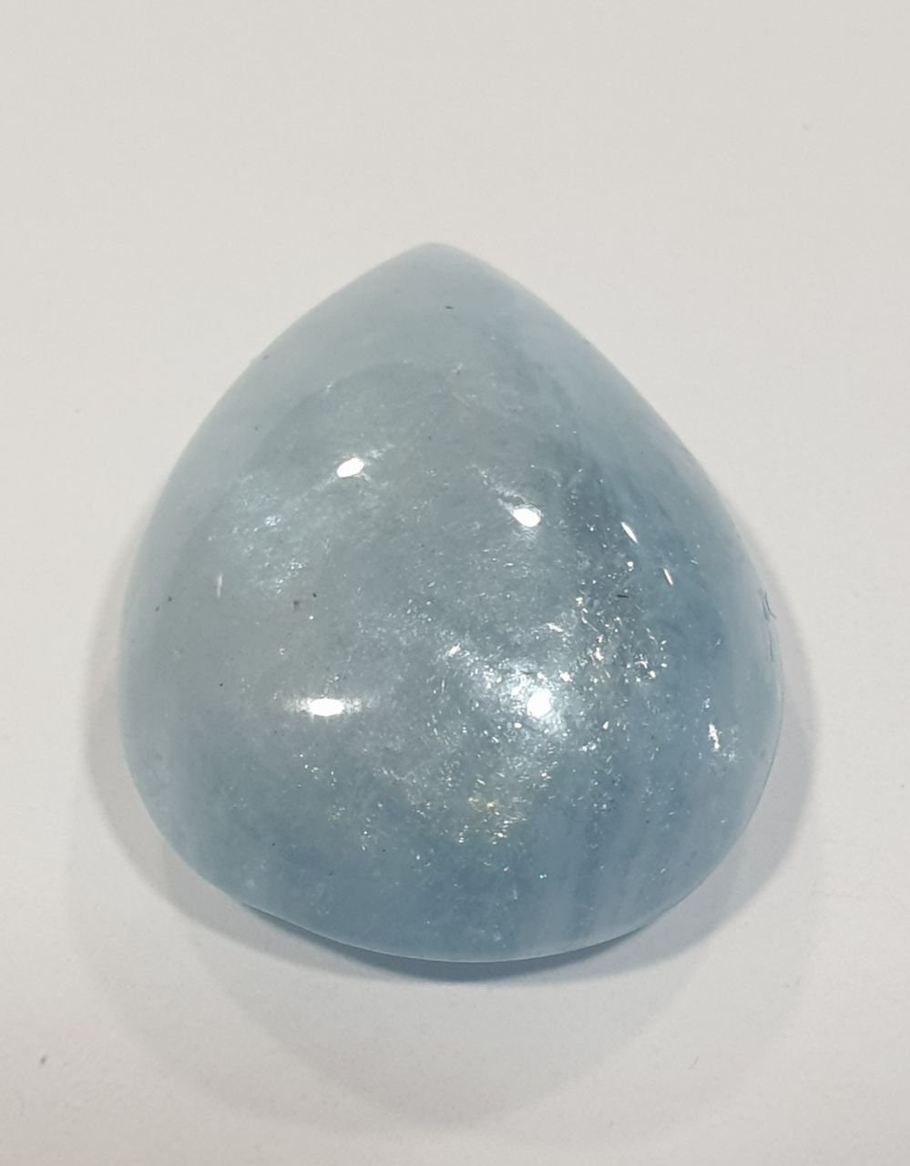 Top Color Natural Undrilled Blue Aquamarine Drop Cabochon  25.7x20.3mm. (31.86ct.) - Pendant Tear Drop
