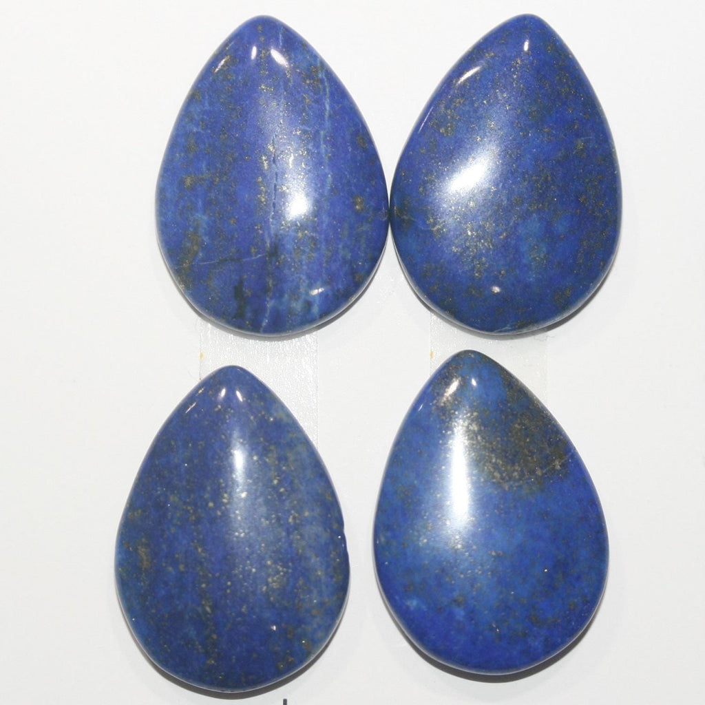 Lote de 4 cabujones lisos de lapislázuli de 25 x 18 mm aprox. (4 piezas)