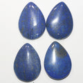 Lote de 4 cabujones lisos de lapislázuli de 25 x 18 mm aprox. (4 piezas)