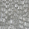 Perles en cristal de roche lisses en forme de goutte, 11 x 7 mm environ, longueur du fil : 38 cm.