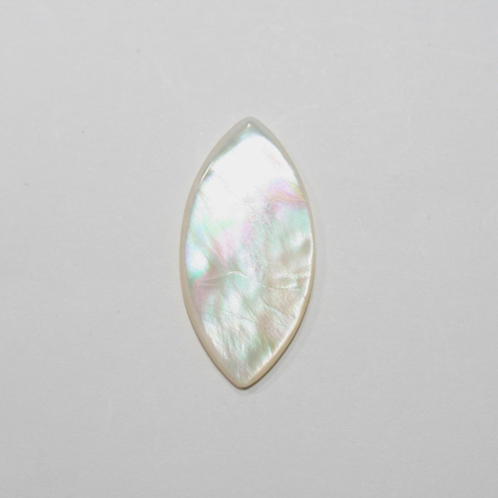 MOP Marquise Cabochon Flat Smooth 30x15mm. (4 pieces).
